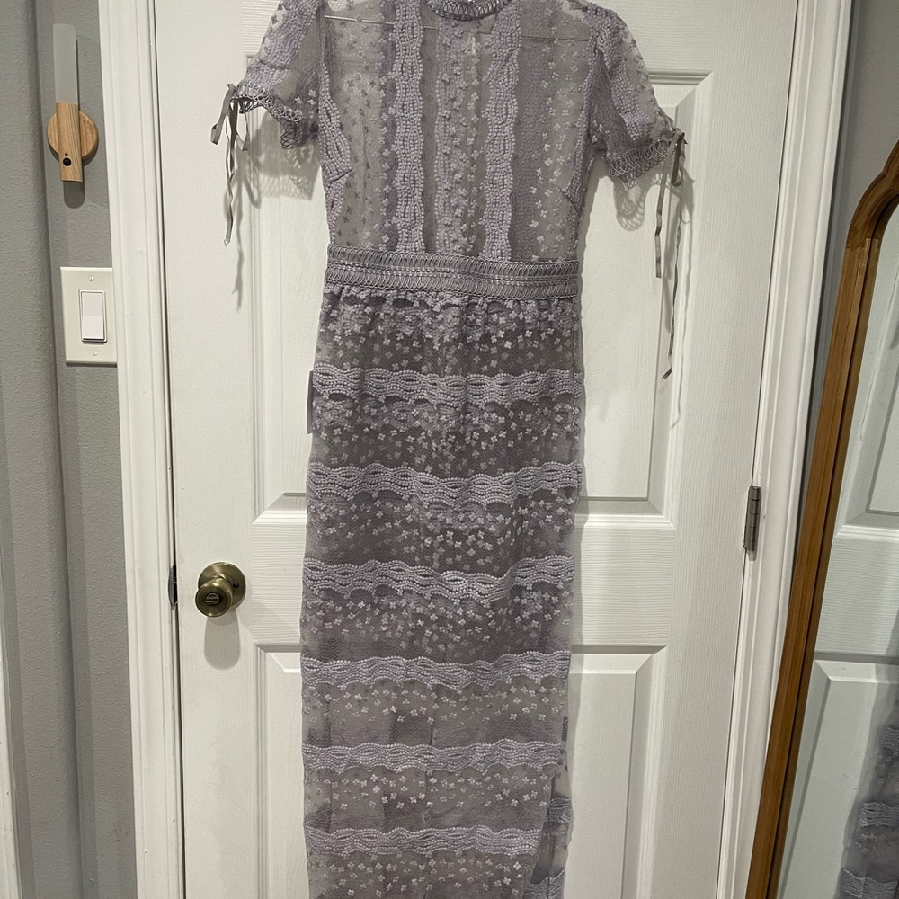 Self-Portrait Lilac Sheer Dress - Picture 6 of 9